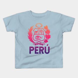 Peru - Coat of arms - colorful design Kids T-Shirt